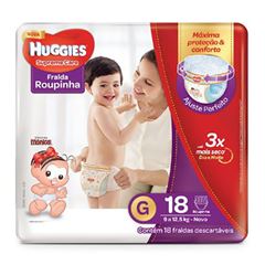 FRALDA  DESCARTAVEL  HUGGIES ROUPA SUP CARE JUMBO G/18