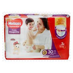 FRALDA DESCARTAVEL HUGGIES ROUPA SUP CARE MEGA G/30