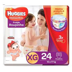 FRALDA  DESCARTAVEL HUGGIES ROUPA SUP CARE MEGA XG/24