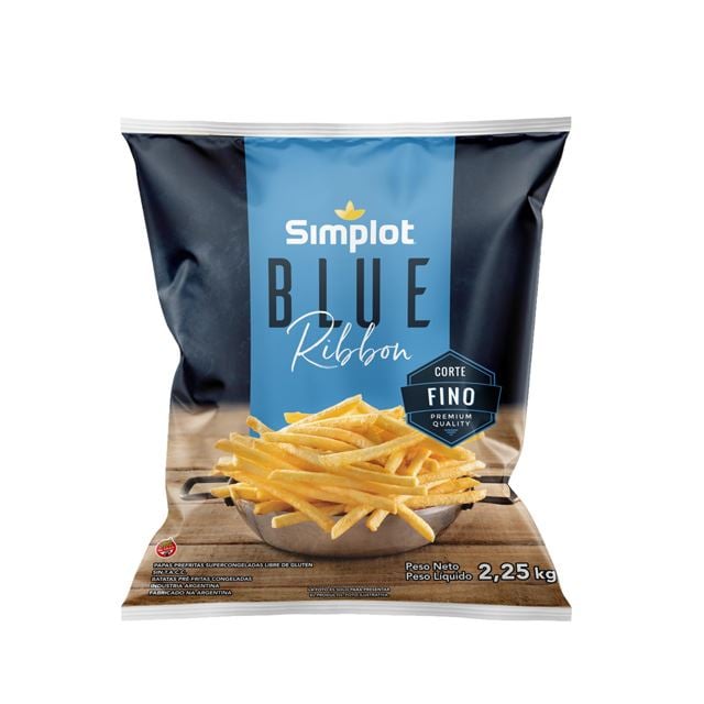 Simplot Blue Ribbon Fries BATATA CORTE FINO BLUE RIBBON SIMPLOT2,25KG | Deskontão Atacado