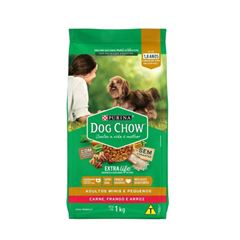 RACAO DOG CHOW ADUL PEQ CAR FRA ARROZ 1K