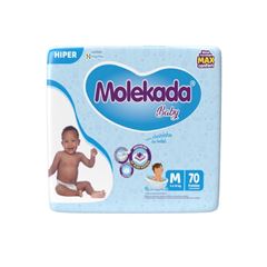 FRALDA MOLEKADA BABY MAX HIPER M COM70 UNIDADES