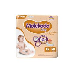 FRALDA MOLEKADA BABY MAX HIPER G COM60 UNIDADES