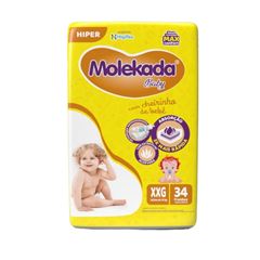 FRALDA MOLEKADA BABY MAX HIPER XXG COM34 UNIDADES