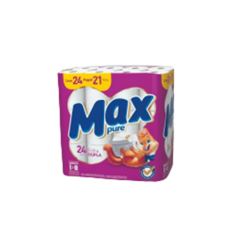 PAPEL HIGIENICO FOLHA DUPLA MAX PURE LEVE 24 PAGUE 21 30 METROS