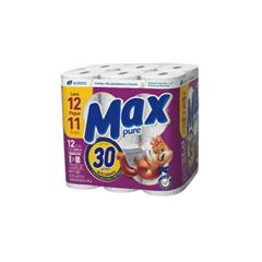 PAPEL HIGIENICO FOLHA DUPLA MAX PURE LEVE 12 PAGUE 11 30 METROS