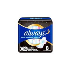 ABSORVENTE ALWAYS NOTURNO SUAVE COM ABASCOM 8 UNIDADES