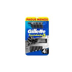 APARELHO DE BARBEAR GILLETE PRESTO3CARVAO COM 4 LEVE + PAGUE -